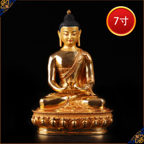 Tibetan Buddhist supplies imitated Nepal pure copper full gilt tantric Buddha statues in batches Amitabha 7 inches