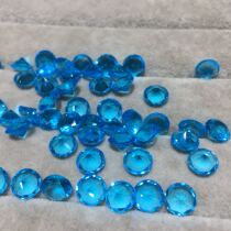 Artificial blue glass G1020 bare stone ring surface imitation topaz GIC gem appraiser study specimen