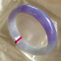 Natural Burmese Jade jade bracelet high-grade Old Pit Ice female violet fluorescent wide spring belt jade bracelet