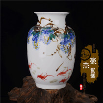 Jingdezhen ceramic vase Pure hand-painted modern Chinese living room home new house decoration ornaments Flower arrangement gifts