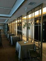 Stainless steel screen plaid hollow partition European porch metal hotel villa study decoration customization