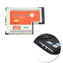 2 Port USB 3.0 Hub ExpressCard ExpressCard 54mm Hidden For