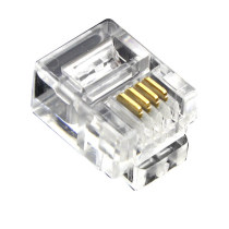 High quality RJ11 4 cell phone Crystal Head 6P4C four core phone line Crystal Head 100 bag