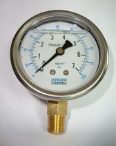 Y-SON Shock Resistant Oil Filling Pressure Gauge 100KG PSI MPA 100MM Surface 250 Vertical