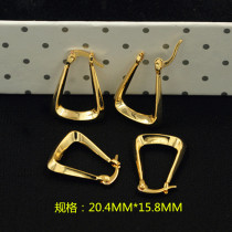 High quality copper plated real gold U shaped ear clip ear button DIY ornament ear accessories