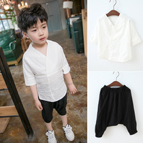 2 Childrens pants 4 boys Haren pants 2019 new Korean 1-3 years old male baby cotton linen suit 5 mens baby Summer