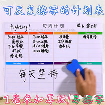 Time Schedule Magnetic Whiteboard Wall Sticker schedule Record Remain board Refrigerator Erasable Writeable Chronicle week Plan Table