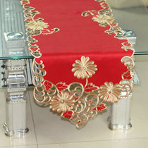 High-grade pastoral European luxury embroidered red coffee table table flag Festive tablecloth European table cloth Wedding room layout