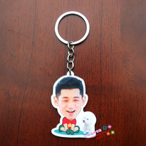 A variety of Q version Zhang Jike peripheral cartoon badminton pendant jewelry table tennis ball lock creative double-sided keychain