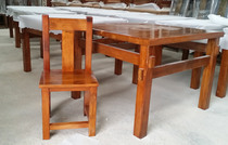 Old Elm Wood Table Chairs Solid Wood Living Room Modern Rectangular Hotel Dining Tea Table And Chairs Furniture Combination Custom
