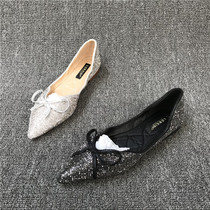 2020 New Code Display Display Series Woman Shoes Shallow Tip Water Drilling Butterfly Soft Soft Soft Soft Soft Soft Soft Soft Soft Soft Soft Sleeper