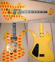 Customized Fernandes 145s yellow heart electric guitar A081
