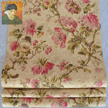 American village North American imported Blue mountain American pastoral warm big flower film and television wall Living room bedroom entrance