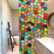 European colored electrostatic glass sticker transparent opaque self-adhesive toilet bathroom thermal insulation sunscreen window film