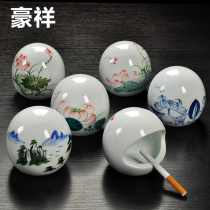 Haoxiang tea set ceramic ashtray home ornaments ashtray ceramic ashtray blue and white hand painted ashtray