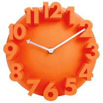 Creative wall clock digital mute three-dimensional 3D three-dimensional relief wall clock dining room bedroom dormitory hanging wall living room home table