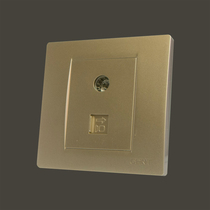 CHINT Electric 86 type NEW7Q champagne gold TV computer panel CHINT switch socket wired network cable plug