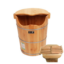 Fragrant fir wood foot wash wooden bucket Foot bath High bucket Foot bath Wooden bucket Foot bath Wooden basin Foot basin soak to 50cm below the knee