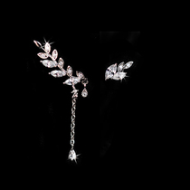 Asymmetric leaves 925 silver needle stud earrings earrings female day Korean temperament accessories earrings 0027