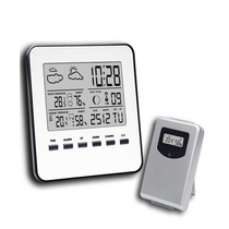 Wireless indoor and outdoor temperature and humidity meter with year month day time weather alarm clock Electronic multi-function wireless temperature and humidity meter
