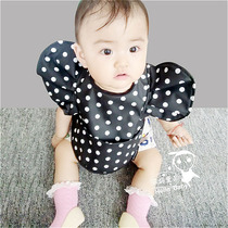 Baby bib wave point wings waterproof local tyrant golden saliva towel bib baby eating pocket