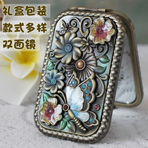 Personality Creative Russia Double Sided Small Mirror Eu Style Retro Portable Makeup Mirror Folding Gift Male mirror