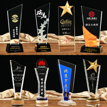 Crystal trophy medal Thumb five-pointed star competition medal Souvenir license plate Spot custom-made manufacturers