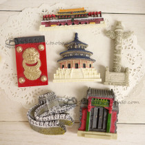 Creative Beijing Imperial Palace Temple Temple of Heaven Great Wall Tiananmen Tourism Memorial Resin 3d three-dimensional refrigerator stickers