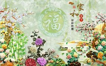 Tile background wall 3d color carving art entrance Antique wall tile Living room European simple sofa TV wall custom