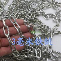 Galvanized welded chain garden chain 3mm3mm coarse galvanized chain long chain decorative iron chain