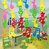  School kindergarten classroom Corridor environment decoration Pendant Dance room Music classroom decoration Charm Note pendant