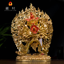 Tibetan Buddhist Mizong Buddhist Buddhas at the mercy of Nepal Pure Bronze Full-Cummy Gold High 40cm When the Bronze Statue of the Bronze Statue