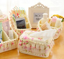 Cloth art pastoral tissue box towel box roll paper household coffee table lace tissue extraction European paper box