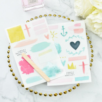 Judy Hand-laid Tent Material Flat Press Feel Post Transfer Printed Paper Scraped Scraped water color transfer paste 2 pieces