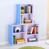 Simple modern bookcase Simple bookcase Free combination shelf storage cabinet Childrens locker with door small cabinet