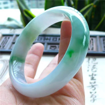 Mingkai Jade 55 ring mouth old pit fine waxy seed Sun green circle jade bracelet natural A goods Jade 170324