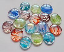 Factory direct sales mixed color large pattern glass flat bead fish tank decoration aquarium landscaping Mosaic glass ball home improvement