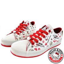 HELLO KITTY MIT TAIWAN MAKING KATIE CAT RETRO GRAFFITI WIND SAILS WHITE SHOES WHITE