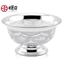  Tomorrow S999 foot silver bowl Silver tableware Silver bowl Babao silver bowl High foot bowl Gift silver bowl