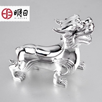  Tomorrow Pixiu ornaments S999 foot silver Pixiu silver ornaments a pair of home silver products Silver ornaments collection