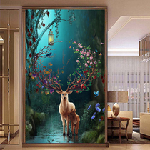 2017 New 5d Diamond painting full of diamond embroidered dream fawn living room point diamond cross embroidered elk landscape masonry painting