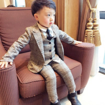 Mens treasure childrens suit suit mens three sets 6 Childrens boys one year old dress 1-3 years old baby small suit tide autumn