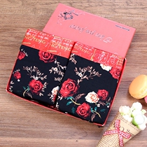 Couple underwear black rose sexy suit Ice Silk mens boxer womens triangle trousers low waist thin