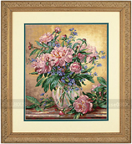 Cross-stitch electronic image redraw source file-DIM-35211 Peonies Canterbury