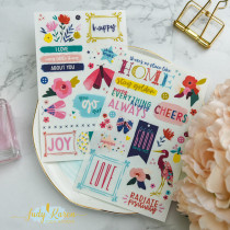 Judy Hand-laid Tent Material Flat Press Feel Post Transfer Printed Paper Scrapbook Scraped small fresh transfer paste 2 pieces