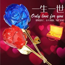 Creative birthday gift male send girl friend crystal rose desktop wedding ornaments 520 Romantic Valentines Day