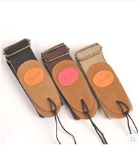 Cotton thick leather head strap folk guitar strap electric guitar strap