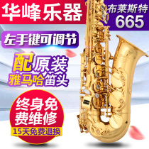 Saxophone instrument Alto saxophone pipe Imported flute head Bronze gold professional performance Blaster 665