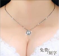 Clover Lucky Necklace Lady choker 999 Sterling Silver Pendant for Girlfriend Valentines Day Birthday Gift
