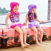  Foreign trade new childrens swimsuit Girls Korean sunscreen one-piece skirt swimsuit Baby princess tutu